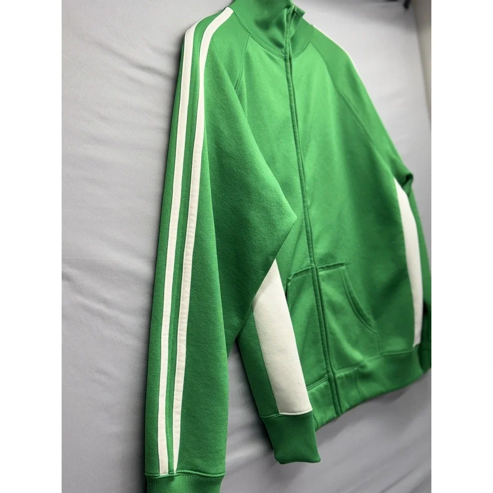 Men's Track Jacket XL Green with White Stripes Long Sleeve Full Zip J. America